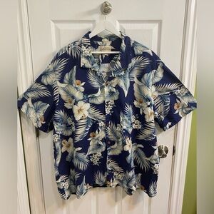 Royal Hawaiian Creations Floral Tropical Cotton Button Down Shirt Men’s Size 4XL